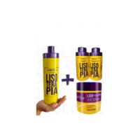 Kit Progressiva Lisoterapia S/Formol + Shampoo e Condicionador + Máscara Colágeno Lisoterapia 500 ML
