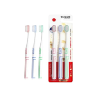 TOYADENT PRIME Escova de Dente para Adultos – Kit com 3 Unidades, Cerdas Macias, Para Viagem, Cores Variadas, Médio, Proteção Gengival
