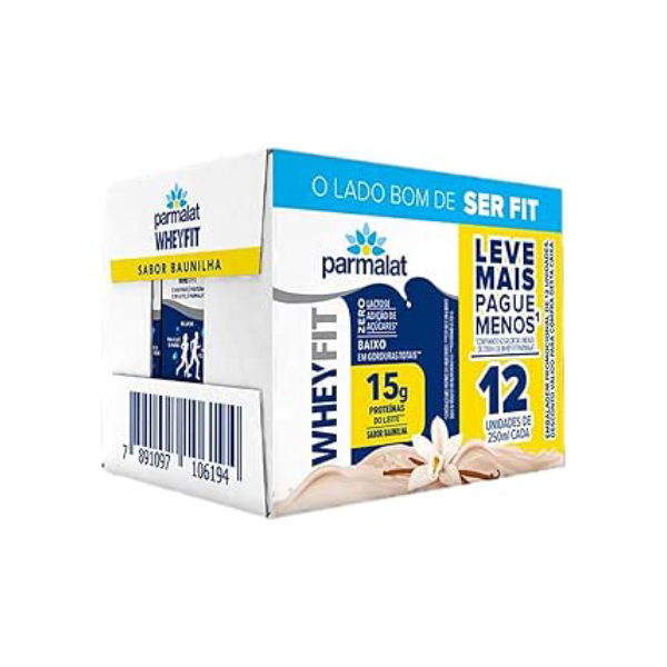 Parmalat WheyFit Baunilha 15g de Proteína 250 Ml – Pack 12 Unidades