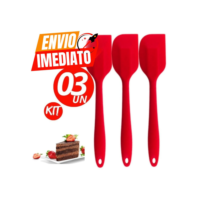 Kit 03 Espatula Pao Duro de Silicone Casa Cozinha Buffet Restaurante