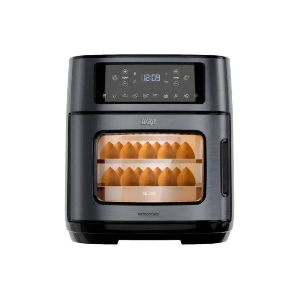 Fritadeira Elétrica Air Fryer Oven Black INOX WAP WAOD2 12 Litros 4 em 1 Porta com Abertura Lateral e Removível 1800W
