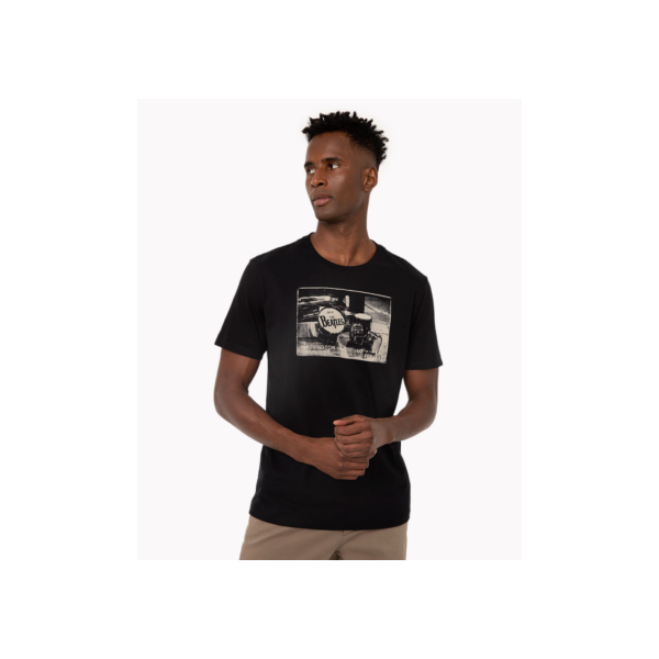 camiseta de algodão the beatles manga curta preta