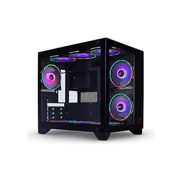 Gabinete Gamer DT3 Hyper, tipo aquário em vidro temperado, M-ATX/Mini-ITX.