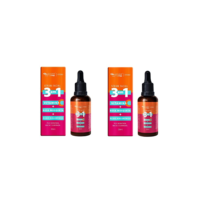 ZKMAGIC Kit 2 Unidades - Serum Facial 3 Em 1 Vitamina + C Rosa Mosqueta + Ácido Hialurônico - Pele Hidratada Macia E Iluminada 30Ml Max Love.