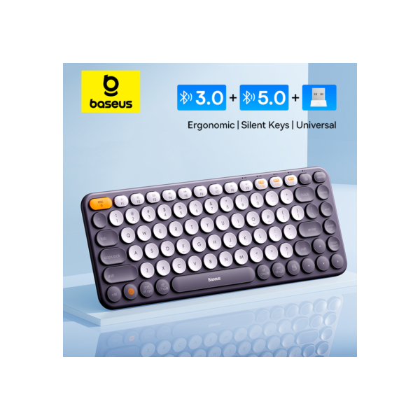 Baseus k01 teclado sem fio bluetooth para macbook para ipad ar pro pc tablet portátil 84 teclas fino três modos 2.4g teclado silencioso