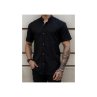 Camisa Manga Curta Gola Padre Masculina Festa Trabalho Praia