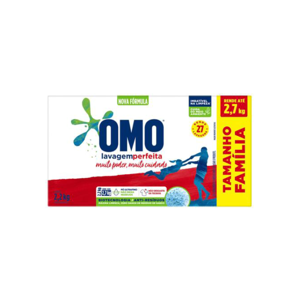 Sabão em Pó Omo Lavagem Perfeita Tamanho Família - 2,2kg
