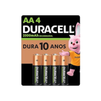 Duracell Pilha Recarregável AA Pequena Com 4 Unidades