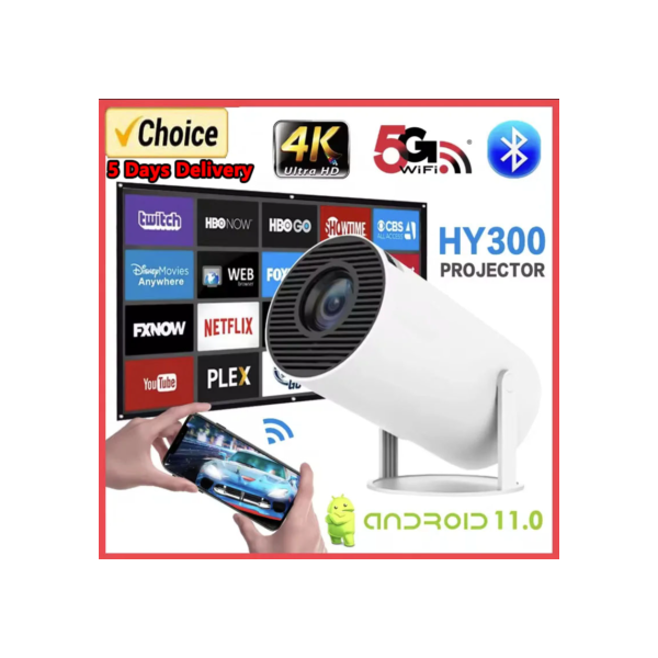 Projetor portátil do cinema home, andróide 11, WiFi duplo 6, 200 ANSI Allwinner H713, BT5.0, 1080p, 1280*720p, 4K, novo, 2024