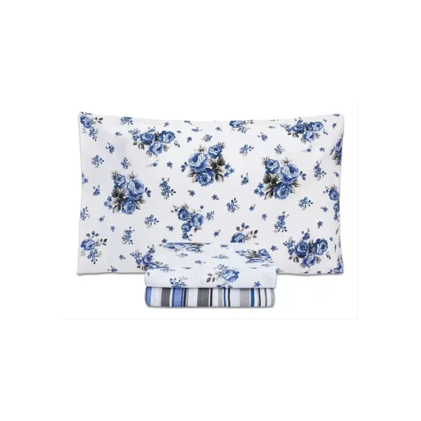 Jogo Lençol Casal Padrão Box 400 Fios Toque Aveludado 3 Pçs