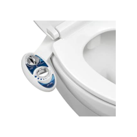 LUXE Bidet NEO 185 – Autolimpeza, bocal duplo, acessório de bidê não elétrico para assento de vaso sanitário, pressão de água ajustável, lavagem traseira e feminina (azul)