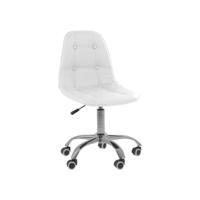 Cadeira Base Giratória Office Eiffel Botonê Ajustável Cor:Branco