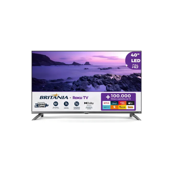 Smart Tv 40'' Britânia Btv40m9gr2cgb Roku Led Dolby Audio