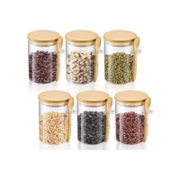 Pote de Vidro Redondo com Tampa Hermética de Bambu e Colher 250ml Kit de 3, 6 ou 10 Unidades (6)