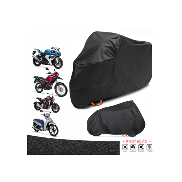 Capa Para Cobrir Moto Protetora Resistente Contra Sol Chuva Poeira Anti-Risco Forrada Impermeável Diversos Tamanhos Todo