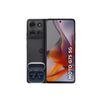 Smartphone Motorola Moto g75 5G + Moto Buds - 256GB 16GB (8GB RAM+8GB Ram Boost) e 50MP Sony Lytia 600 Camera Moto AI Ultrarresistencia militar - Preto