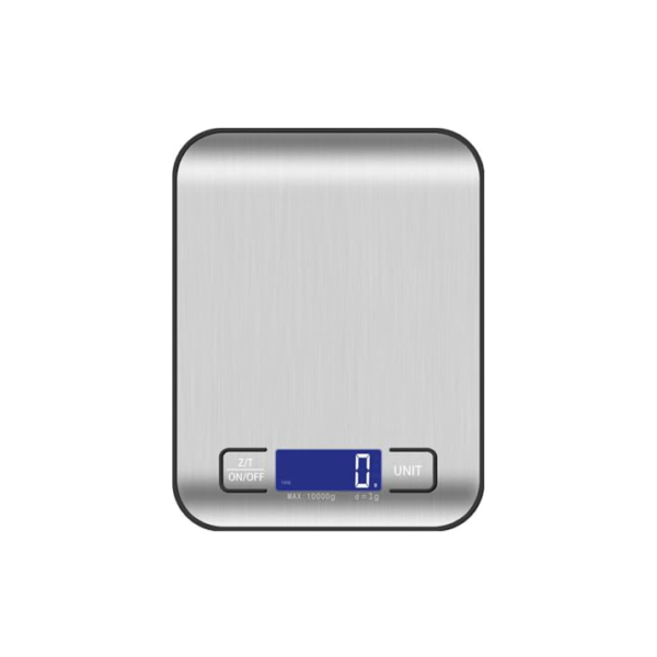 Balança de Cozinha Digital para Alimentos Portátil em Inox Resistente a Água Com Base Antiderrapante e Visor de Alta Definição Pesagem de 1g até 10kg Fit Premium