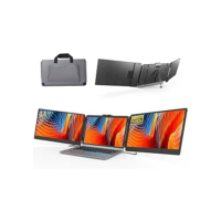 Extensor de tela de laptop 35.6 cm 1080p FHD IPS, monitor portátil para laptop de 13 a 17 polegadas, monitor triplo estendido para laptops com alto-falantes duplos, plug-play com Tipo-C/HDMI/USB-A