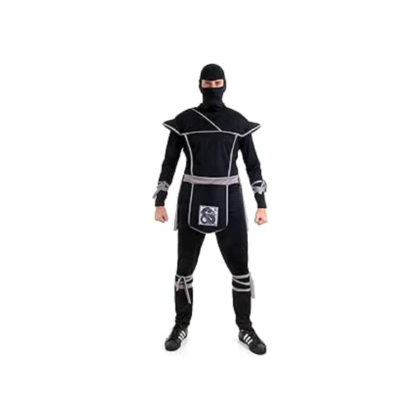 Fantasia Ninja Cinza Adulto 945166 M