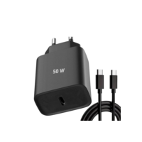 Carregador Super Turbo 50W Ultra Rápido USB-C E Cabo USB Tipo C de 1m - Compatível com Celulares Samsung Motorola iPhone 15 Tablets e Notebooks – Homologado Anatel Alta Performance e Segurança