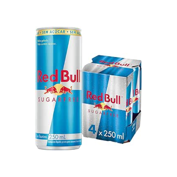 Pack de 4 Latas Red Bull Energético, Sem Açúcar, 250m