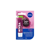 NIVEA Hidratante Labial Amora Shine 4,8 g - Cuidado intensivo para seus lábios, hidratação prolongada, delicioso aroma de amora, pigmentos brilhantes e cor delicada