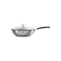 Panela Wok Antiaderente Com Tampa (28cm) Electrolux - Cor Prateado