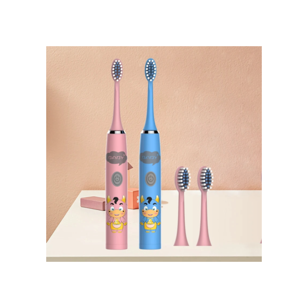 Escova de dentes elétrica infantil para homens e mulheres, adequada para crianças de 3 a 15 anos. Escova de cerdas macias. Elétrico