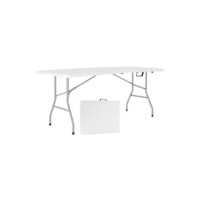 Mesa Dobrável Portátil Garden Life 1,80m Branca Com Alça