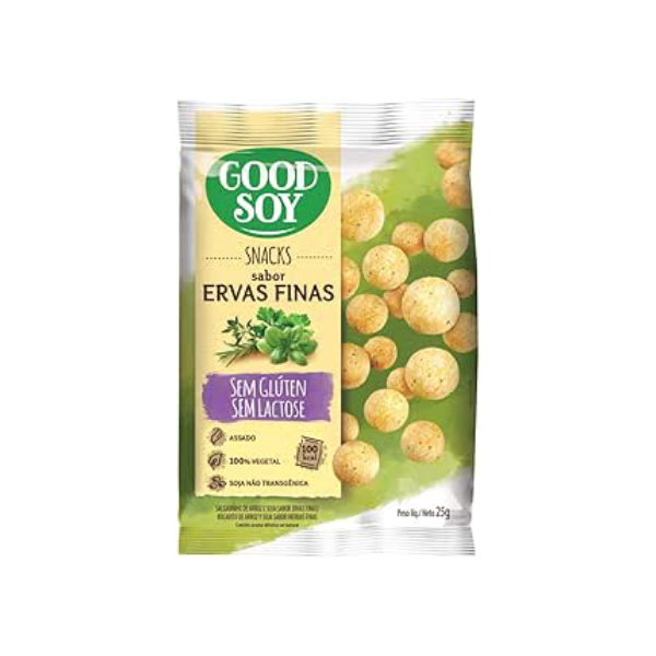 Snack GoodSoy Ervas Finas – Sem glúten, sem lactose - Snack Saudável – 25g