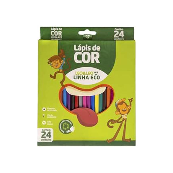 LAPIS 24 CORES RESINA SEXTAVADO ECOLOGICO UND LEOELEO