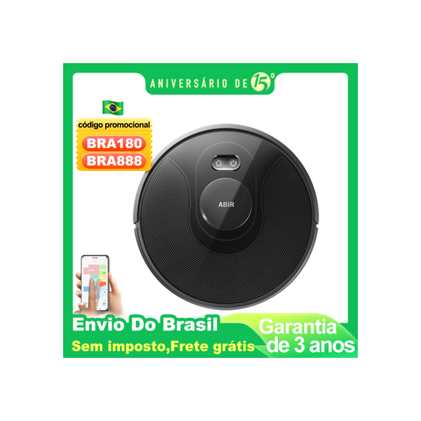(Código promocional: BRA888)Robô aspirador de pó ABIR X8, navegação a laser lidar, 6500pa sucção, multi-assoalho mapa, Esterilização UV, y forma molhado esfregar, app zonas não-go, Exclusivo Sensor TOF