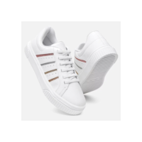 Tênis Feminino Vittal Flatform Ayla Brilho Colorido Calce Fácil Elástico