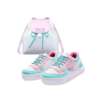 Tênis Infantil Gatatuya com Bolsinha Colors Menina Casual - Branco+Rosa