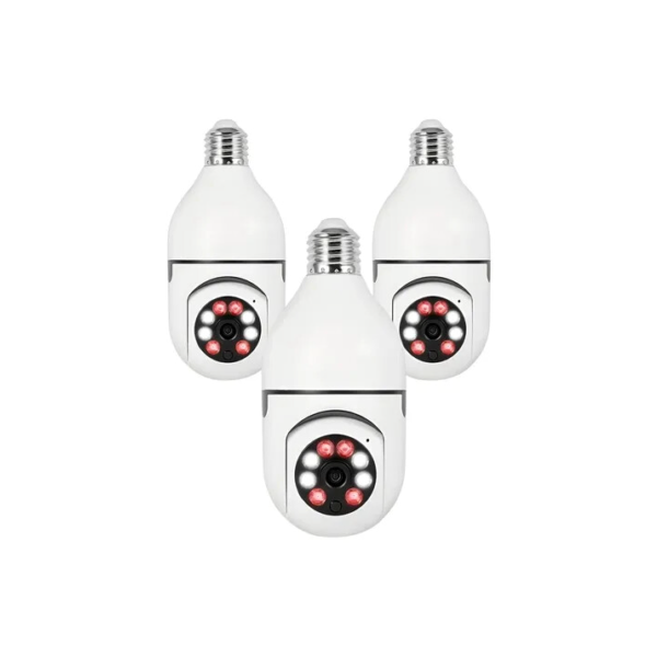 Kit3 Cameras Lampadas Wifi Giratoria 360 Full Hd Vigilancia