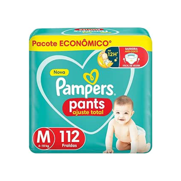 Fralda Pampers Pants Ajuste Total Tamanho M 112 Unidades
