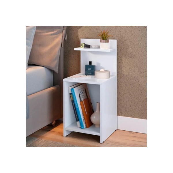 Mesa De Cabeceira Com Prateleira E Nicho Para Quarto Decor