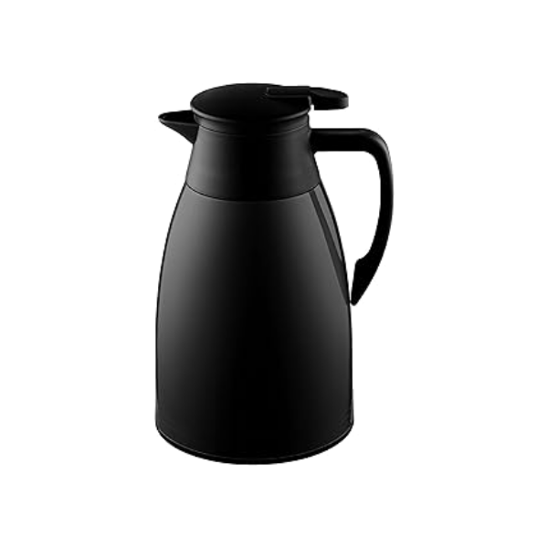 Garrafa Térmica 1 Litro Bule Térmico Linha Madri Bkza - Para Café Chá Chimarrão Mate - Sistema de Gatilho Prático - Anti Gotejamento - Para Bebidas Quentes e Frias - Preto