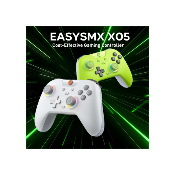 EasySMX X05 Controle PC Sem Fio Gamepad Bluetooth Controlador de Jogos Compatível com PC/Celular/Switch/ Steam Gamer, Luz RGB, Efeito Hall