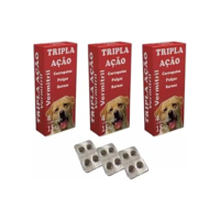Vermitril - Anti Pulgas, Carrapatos, Vermes, Sarnas 12 Comprimidos (Cães até 15kg)