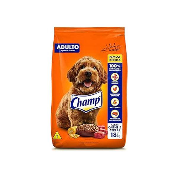 Ração Champ Carne e Cereal Para Cães Adultos 18 kg
