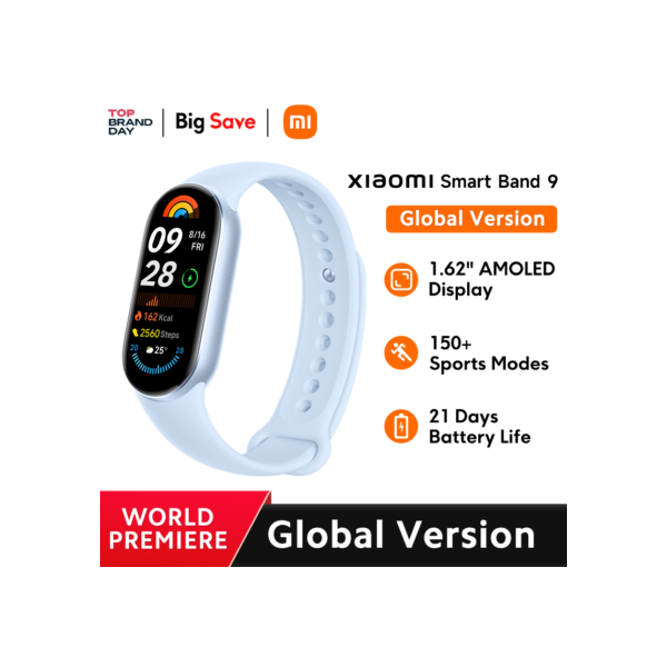 [Estreia mundial] Versão global Xiaomi Smart Band 9 Vida de 21 dias Tela AMOLED de 1,62" Monitoramento do sono Mais de 150 modos esportivos