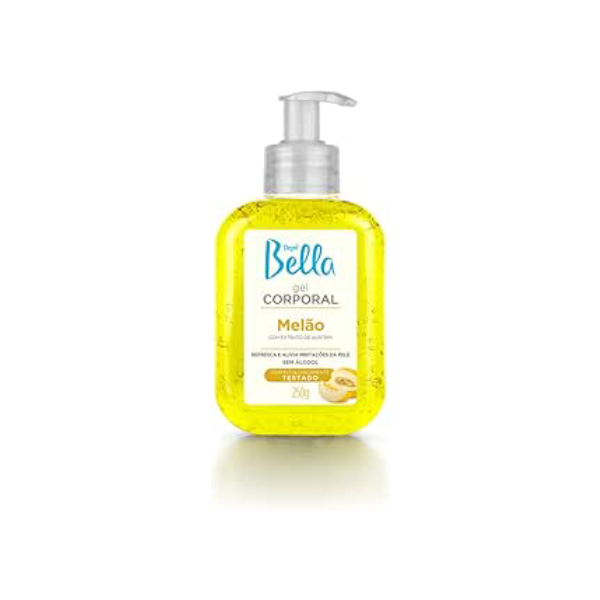Gel Hidratante Corporal Melão Depil Bella 250g, Cor: amarelo, Tamanho: Pequeno