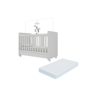 Berço Americano 3 em 1 com Colchão D18 Incluso c/ Rodízios vira Sofá e Minicama 3 anos de Garantia Multimóveis