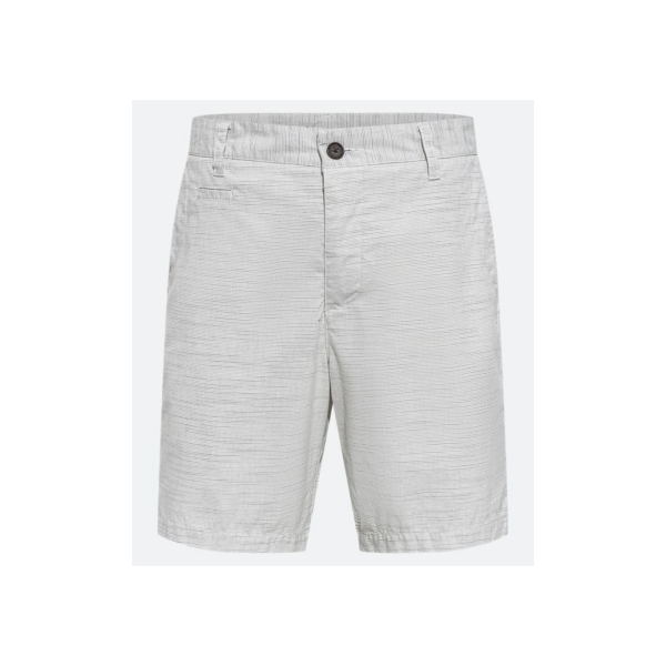 Bermuda de Passeio em Flamê com Textura e Bolsos Off White