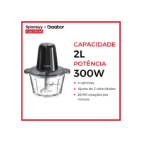 2L Processador de Alimentos Moedor de Carne Triturador Elétrico Legumes 4 lâminas 127V 220V Gaabor