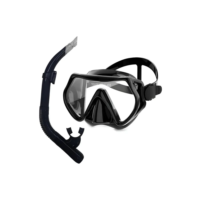 Kit De Mergulho Profissional Máscara E Snorkel Uv Preto