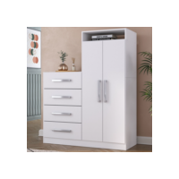 Cômoda Paris 2 Portas 4 Gavetas Branco - Panorama Móveis
