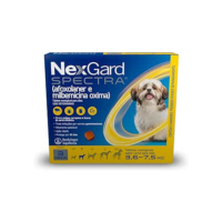 NexGard Spectra Antipulgas, Carrapatos e Vermífugos para Cães de 3,6 a 7,5kg - 3 tabletes