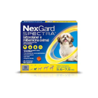 NexGard Spectra Antipulgas, Carrapatos e Vermífugos para Cães de 3,6 a 7,5kg - 3 tabletes
